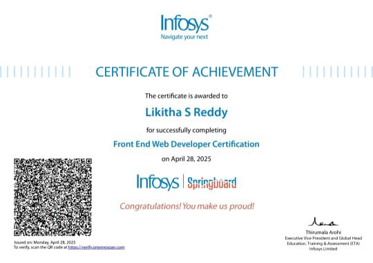Likitha S Reddy - Portfolio
