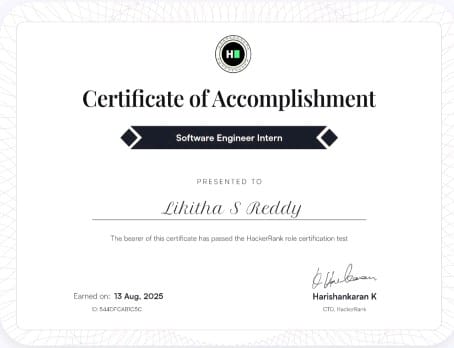 Likitha S Reddy - Portfolio